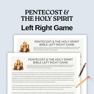 Bible Game,Pentecost & The Holy Spirit Left Right Game,Women Ministry,Sunday School Youth Group Activity,Church Ministry Game,Pass the Prize