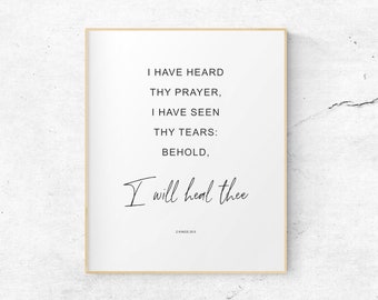 Modern Scripture Wall Art, 2 Kings 20:5, Scripture Gifts for Men, Bible Verse Wall Art Printable, Anxiety Gift for Men, Christian Wall Art