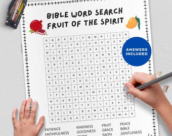 Fruit of the Spirit, Bible Word Search Puzzle, Sunday School ...
