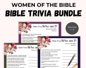 Church Ministry Bible Game Bundle,Bible Trivia Ice Breaker Game,Bible Study Activity,Bible Tea Party Games for Ladies Women Men Youth Group