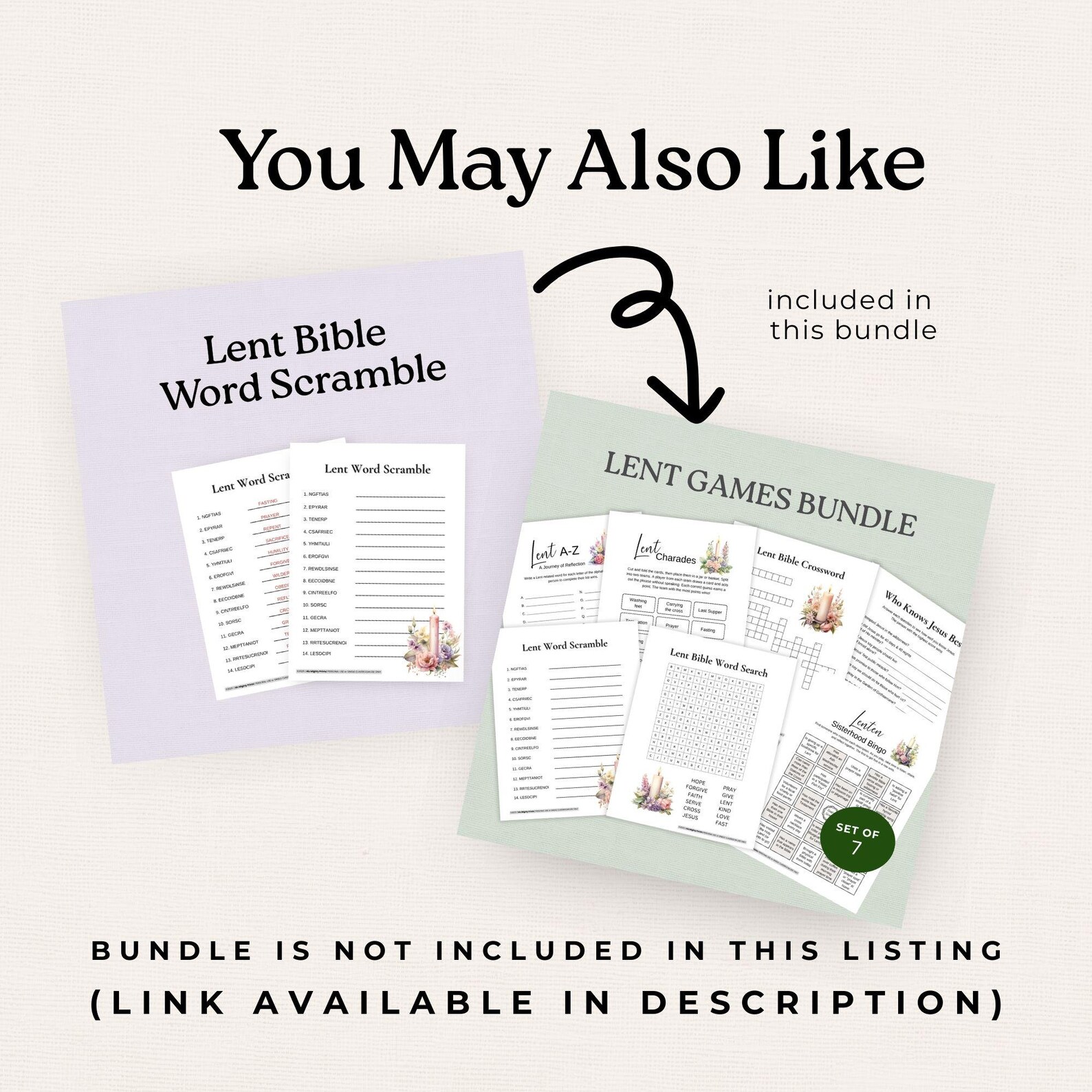 Lent Bible Word Scramble Printable PDF Game for Church Groups, Faith ...