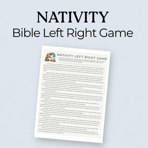 Juego de la Biblia de la Natividad, juego de estudio bíblico imprimible, juego de escuela dominical, actividad para grupos juveniles, juego bíblico, juego de pasar el premio, juego para romper el hielo
