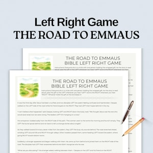 Road to Emmaus Bible Left Right Game,Women Ministry,Sunday School Youth Group Activity,Church Ministry Ice Breaker,Pass the Prize