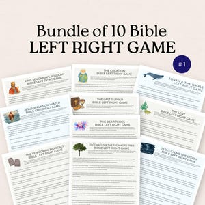 Bible Game Bundle, Women Minsitry Game, Left Right Game, Christian Icebreaker Game, Bible Study Activity, VBS Pass the Prize Game for Kids
