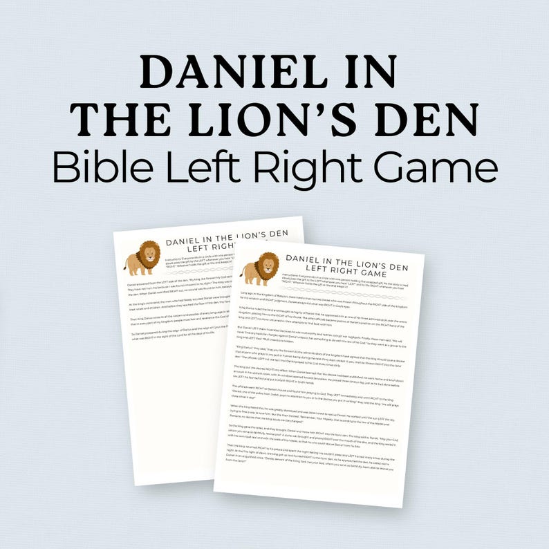 Bible Left Right Game Party Game,daniel in the Lions Den,pass the Prize ...