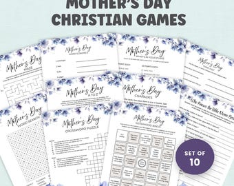 Mother’s Day Christian Games Bundle, Printable Bible Trivia Quiz Word Search Crossword, Church Activity for Women Ministry, Family Fun Set