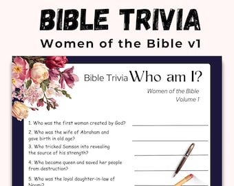 Women Of The Bible Games, Women Ministry Bible Trivia Ice Breaker Game, Bible Study Activity, Womens Bible Study Games, Church Party Games
