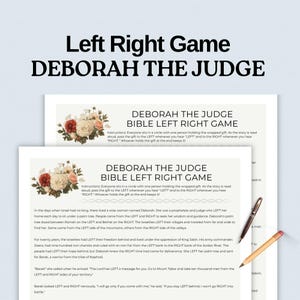 Bible Game,Deborah the Judge Bible Left Right Game,Women Ministry,Sunday School Youth Group Activity,Church Ministry Game,Pass the Prize VBS