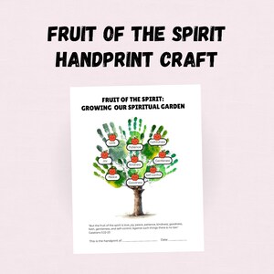 Fruit of the Spirit Handprint Craft, Bible Activity Sunday School Art, Preschool Christian Keepsake, Homeschool Printable, Church Camp PDF
