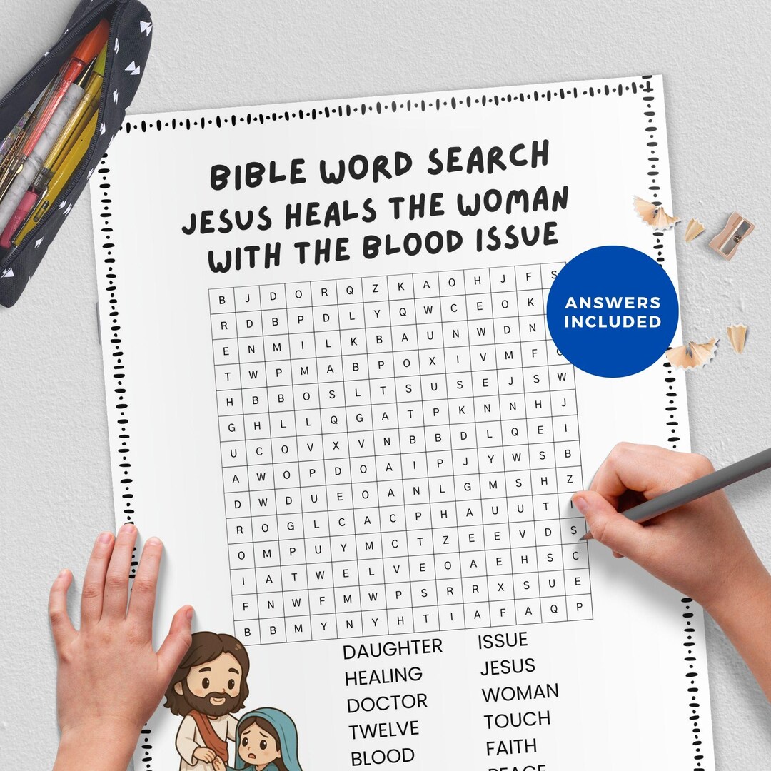 Bleeding Woman Bible Study, No-prep Word Search Printable, Middle ...