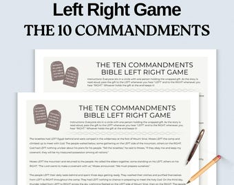 Bible Game,The Ten Commandments Bible Left Right Game,Women Ministry,Sunday School Youth Group Activity,Church Ministry Fellowship Activit