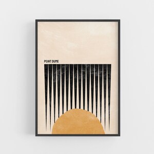 Point Dume, arte mural, póster retro de playa, póster del océano, impresión artística, bocetos de impresiones de playa, serie de pósteres del océano