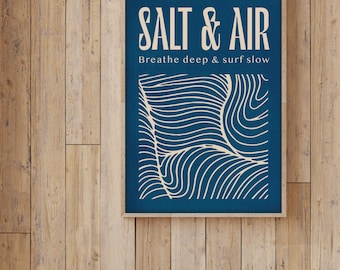 Coastal Wall Art, Ocean Wave Print, Vintage Surf Poster, Surfboard Wall Art, Ocean Poster, Beach Wall Decor, printable wall art