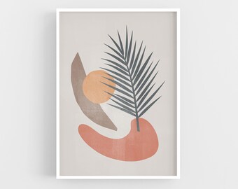 Abstract Leaf Print, Minimalist Botanical Wall Art