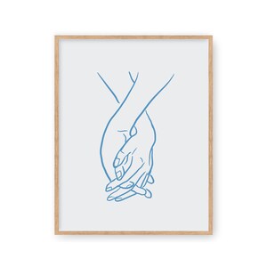Hold My Hand ART PRINT | Modern Abstract line art Poster | midcentury wall art