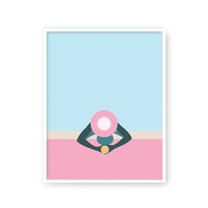 Pink Pool delight, Palm Springs Modern Wall Art, Modern Palm Springs Decor, Minimalist Pool Art, Pink Pool Wall decor.