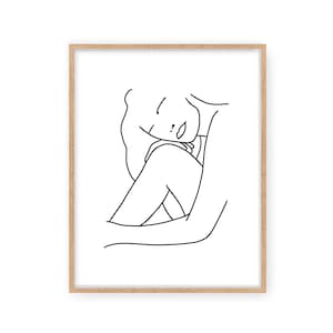 Female Body Print, Body line art print, minimal home decor, minimal art, line art poster, female figure
