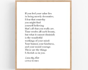 Little Women / Louisa May Alcott / Printable / Kunst / Digitaler Download / Zitat