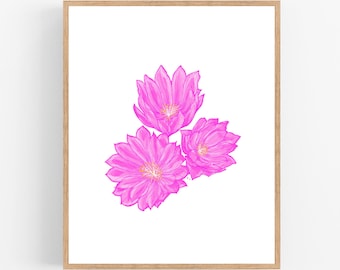 Bitterroot Color Illustration Digital Download / Montana State Flower Printable