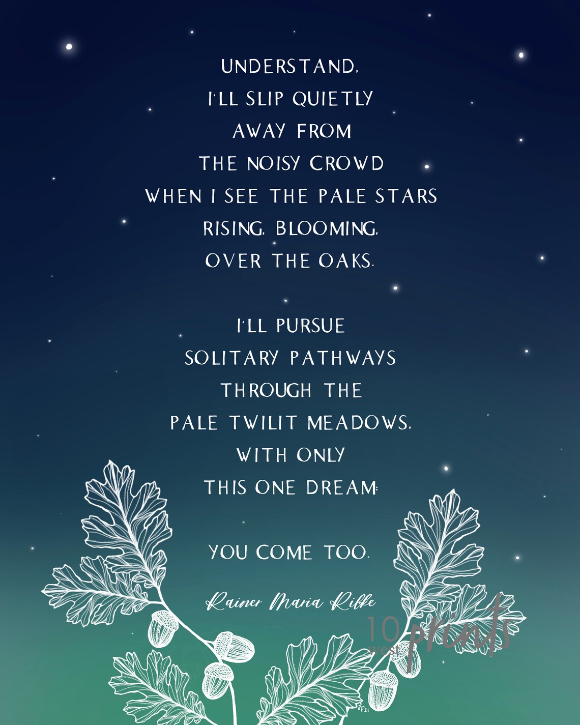 You Come Too / Rainer Maria Rilke / Rilke / Printable / Digital ...