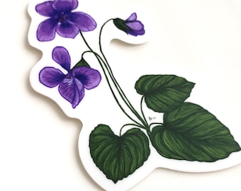 Purple Violet Vinyl Sticker / Rhode Island, New Jersey, Wisconsin State Flower Decal (3 inch)