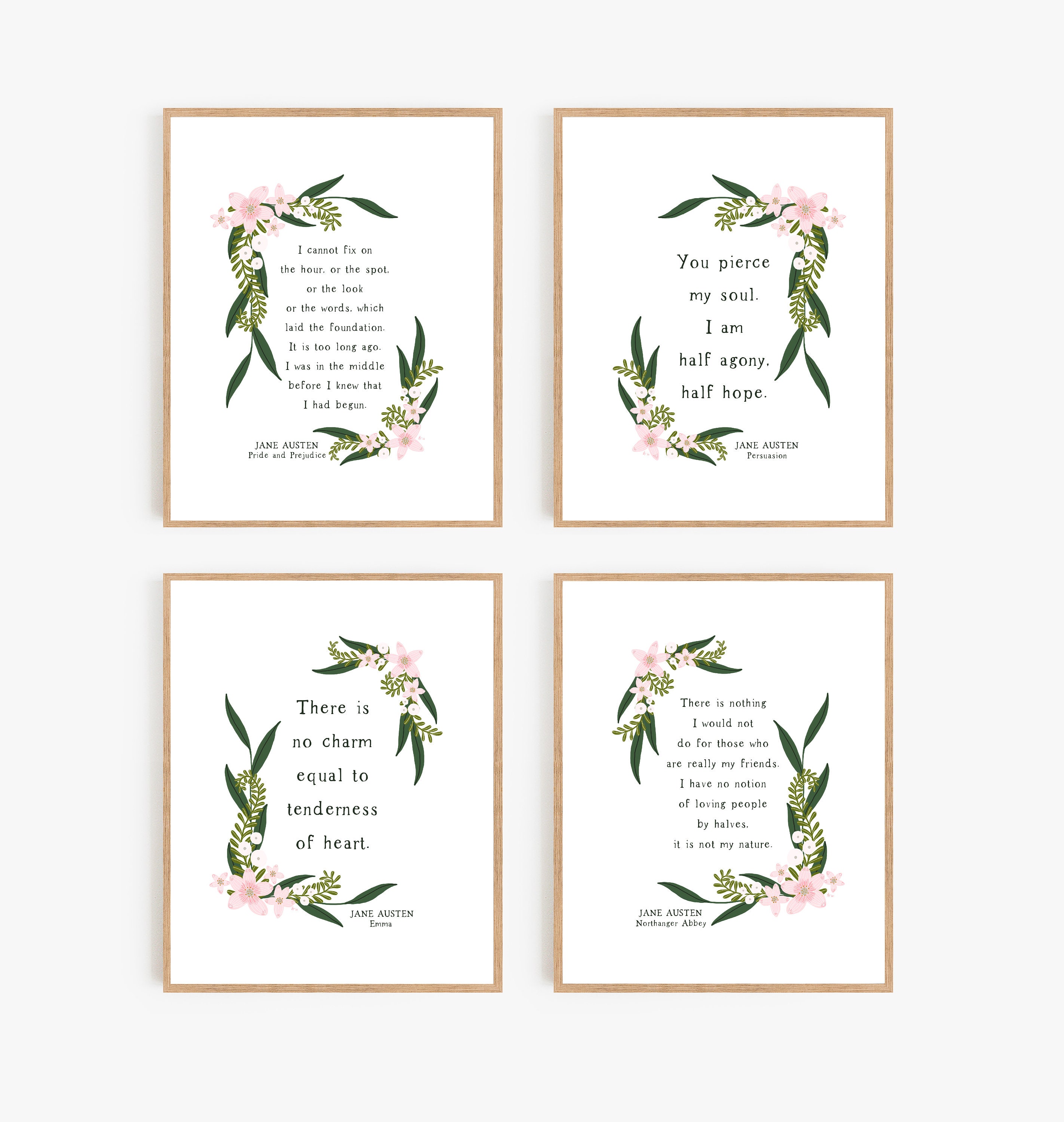 Jane Austen Printable Digital Download Literary Print Jane Austen Art ...