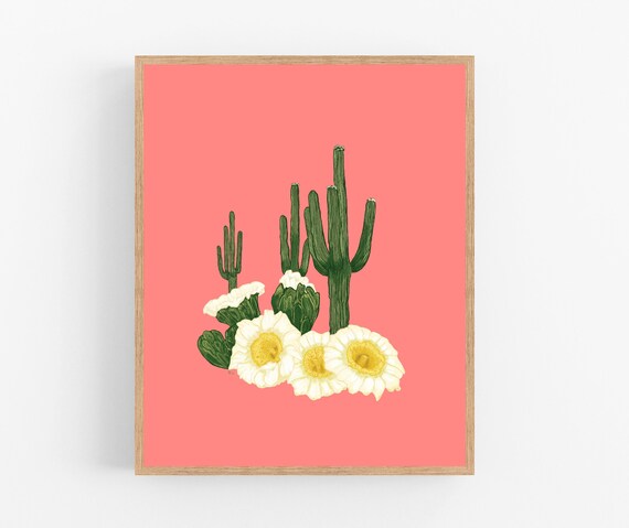 Saguaro Kaktus Blte Illustration Print / Printable / Kunst / Digitaler  Download / Wandkunst / State Flower / Saguaro Cactus / Arizona - Etsy  sterreich