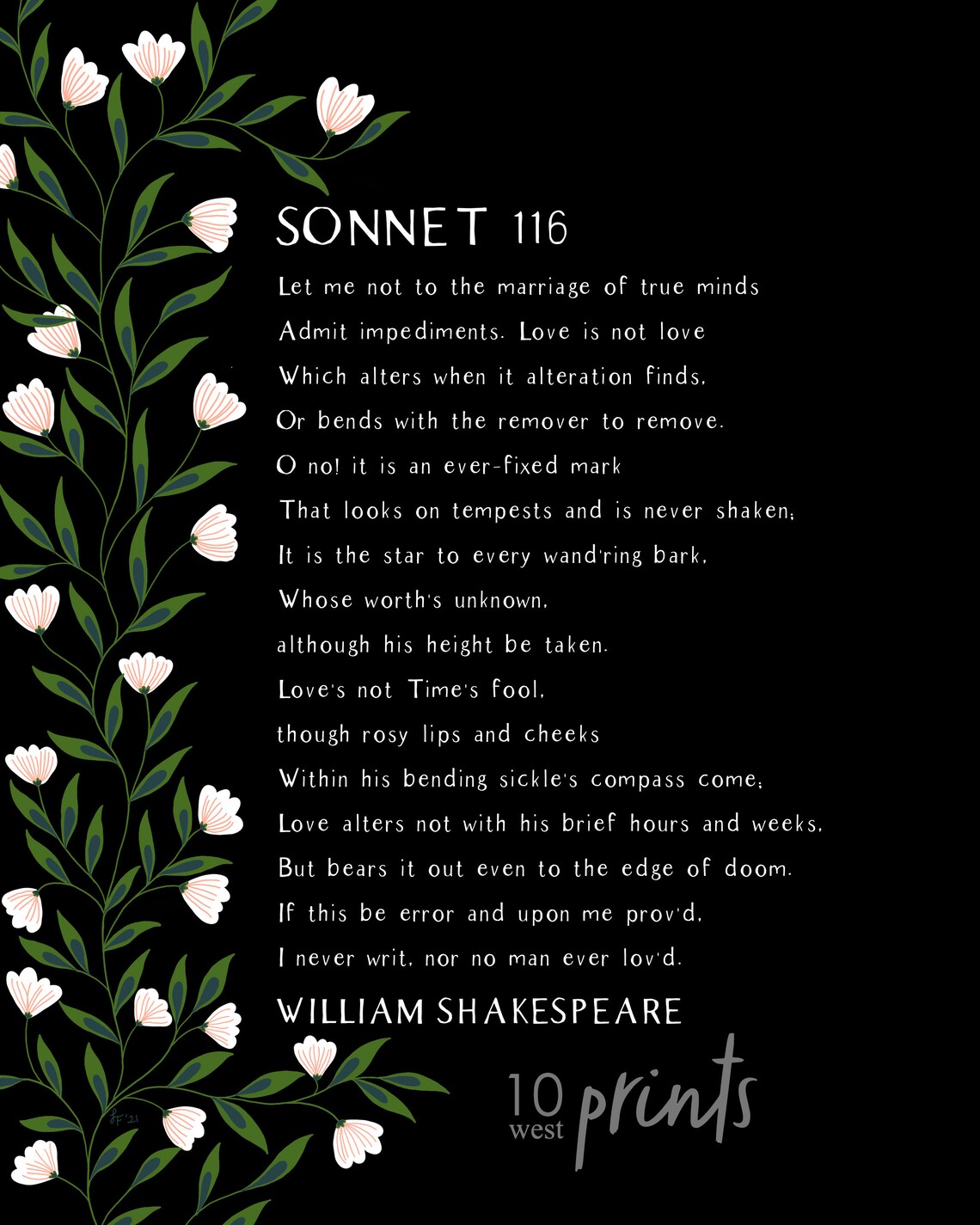 Sonnet 116 / Shakespeare / Printable / Art / Digital Download ...