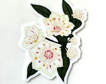 3" Mountain Laurel Flower Vinyl Sticker / Waterproof White Mountain Laurel Flower Decal / Pennsylvania State Flower Sticker / Connecticut