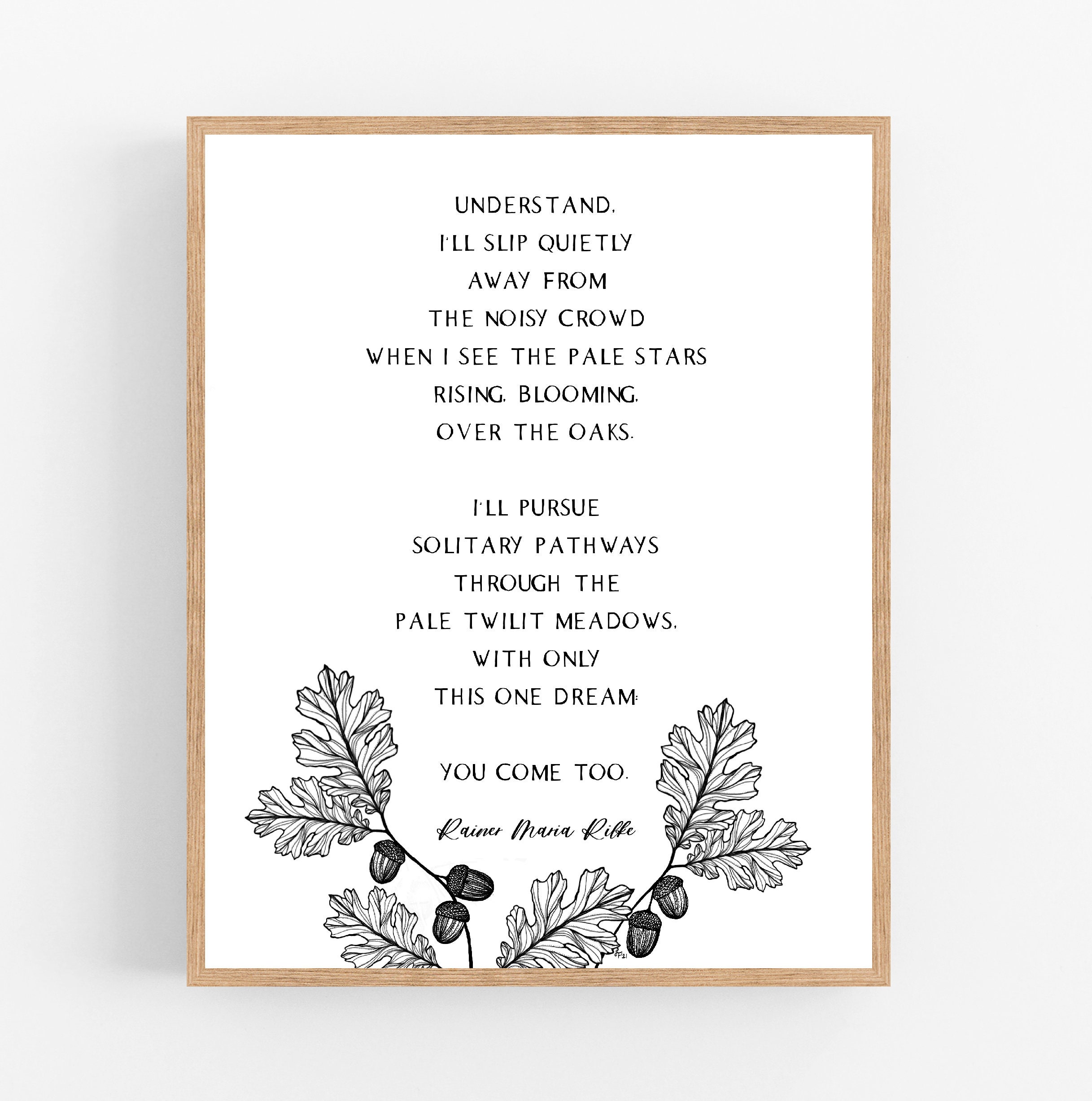 You Come Too / Rainer Maria Rilke / Rilke / Printable / Digital ...