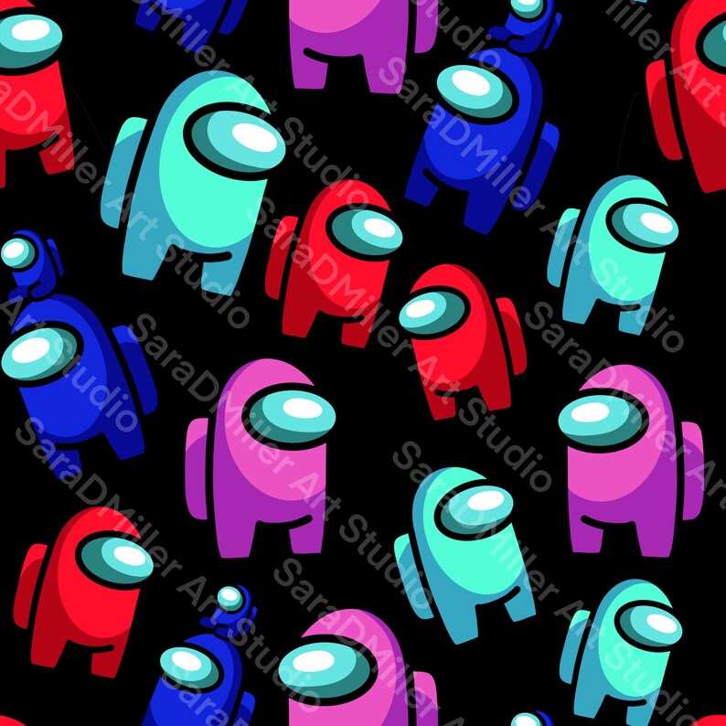 AMONG US rainbow Design Seamless JPEG File digital download | Etsy