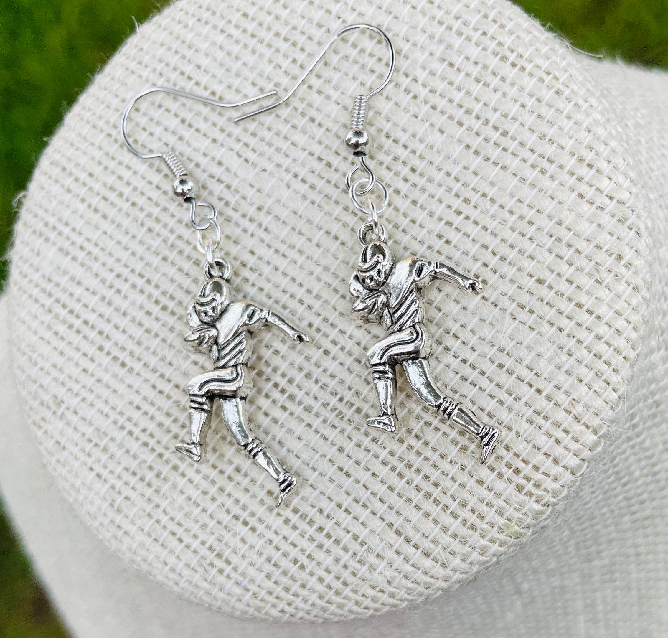 Football Player Dangle Earrings Etsy