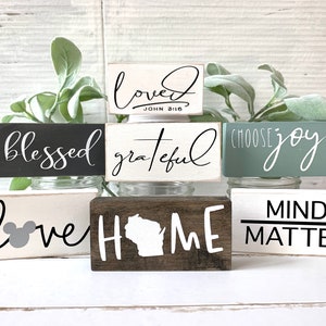 Sign, 2”x4”, small accent wood sign, farmhouse decor, mini sign, assortment of designs and colors, inspirational decor, tray sign