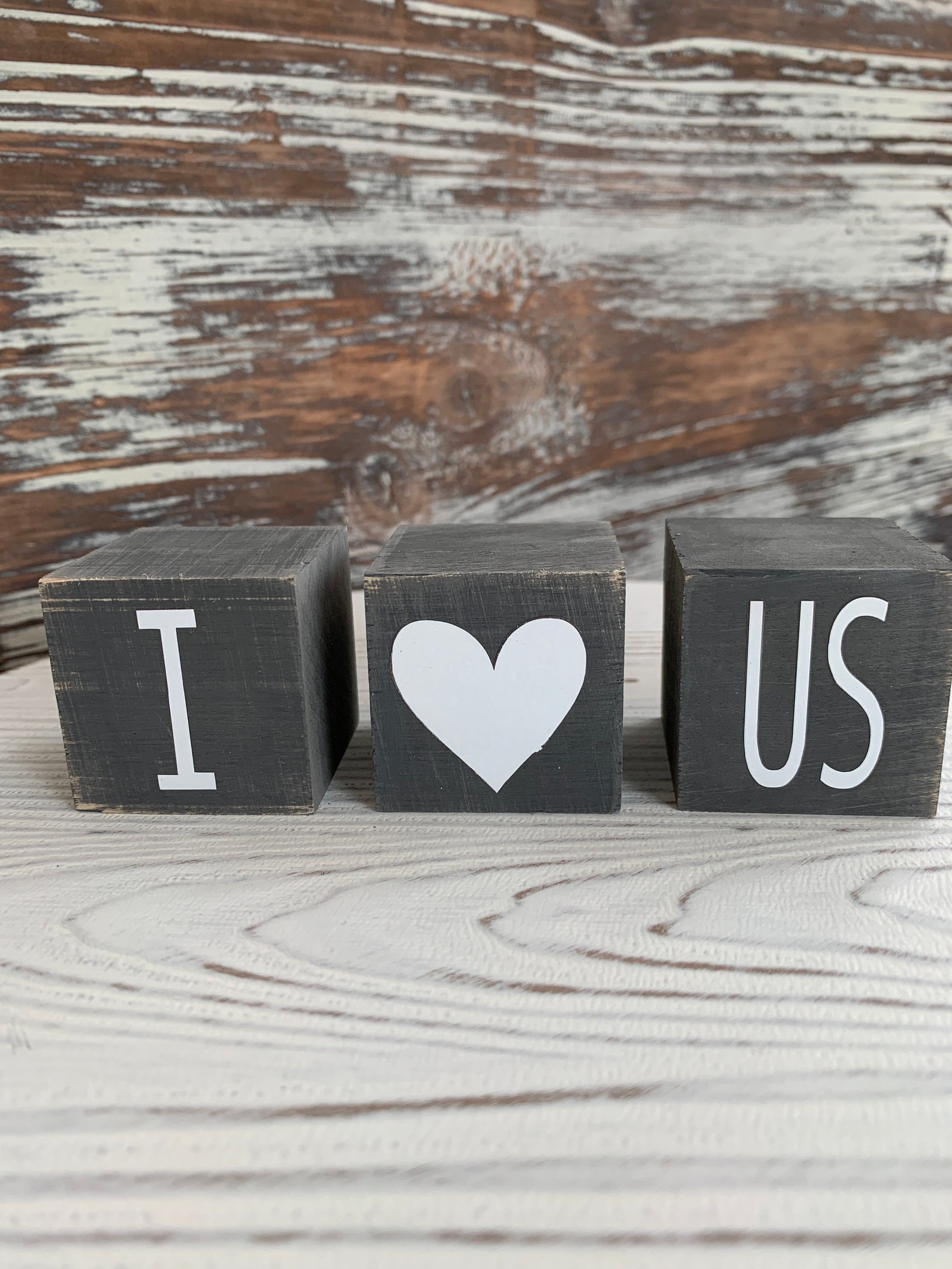Small Wood Sign Set of 3 Blocks 1.5 Mantle Decor | Etsy
