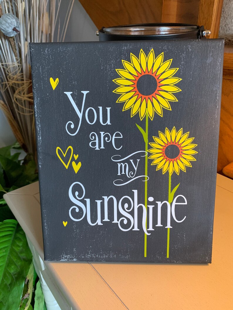 Sign You Are My Sunshine canvas 8x10 painted Etsy