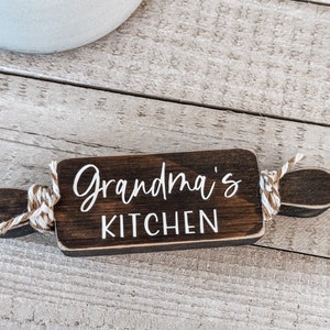 Wood sign, small shelf decor, kitchen decor, Rolling Pin, mini wood sign, 5&quot;, custom gift, personalized kitchen sign, tiered tray decor