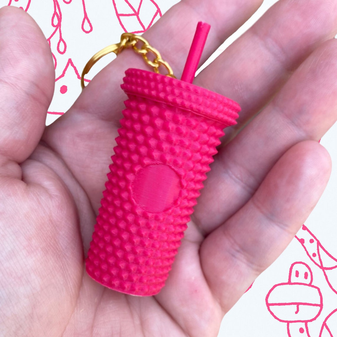 Starbucks Keychain Studded Tumbler Keychain Cute Etsy