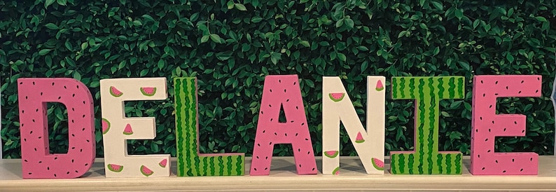 photo prop one in a melon ONE watermelon letters 1st birthday room decor