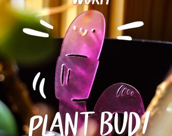 Worm Plant Buds! | Acrylic Plant Stakes | Whimsical Decor | Plant Lover Gift
