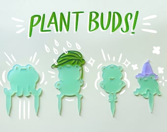 Frog Plant Buds! | Acrylic Plant Stakes | Whimsical Decor | Plant Lover Gift