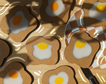 Egg Toast Coasters - Egg Toasters! | Handmade Drink Coaster | Housewarming Gift |
