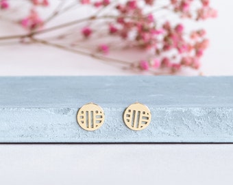 Round chips / Fractals collection / Graphic jewelry / Women's gift