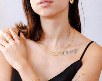 Constellations multi-row necklace