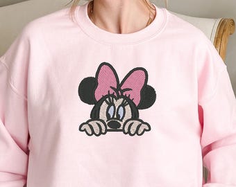 Embroidery Minnie Shirt, Disney Embroidery Shirt, Minnie Mouse Disney Trip Embroidered Shirt, Disney World Disney Vacation Matching Shirts