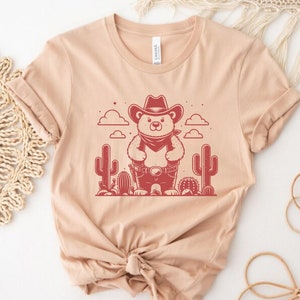 Funny Retro Desert Bear Shirt, Texas Western Style shirt, Cowboy Hat Bear Tee, Outdoorsy Shirt, Adventure Shirt, Funny Feminist Bear Shirt