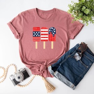Patriotic Ice Cream Shirt, America Lover Gift, USA Popsicle T-Shirt, 4th Of July Gift Tee, Cute Ice Cream Shirt, Funny 4th of July