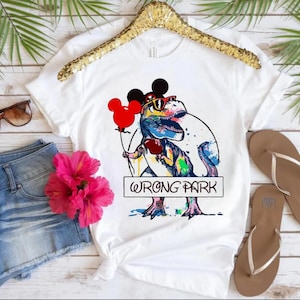 Wrong Park Shirt, Disney Shirt, Disney Wrong Park Shirt, Mickey Shirt, Dinosaur Shirt, Dinosaur Cartoon, Tyrannosaurus Shirt, Tyrannosaurus