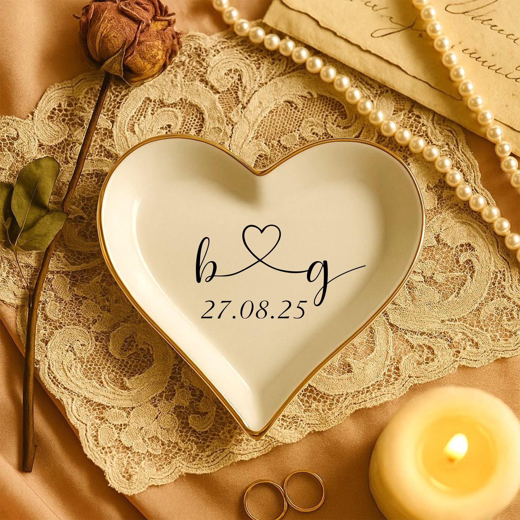 Custom Dinner Rings Personalized Ceramic Engagement Ring Dish, Custom Bridal Gift - Etsy
