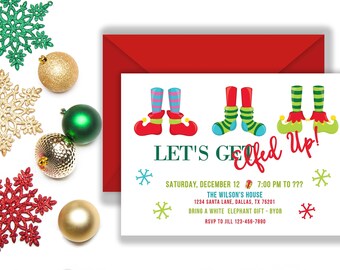 Christmas Party Invitation, Christmas Invite, Holiday Party Invitation, Printable Invite, Editable Digital Invite, CE100