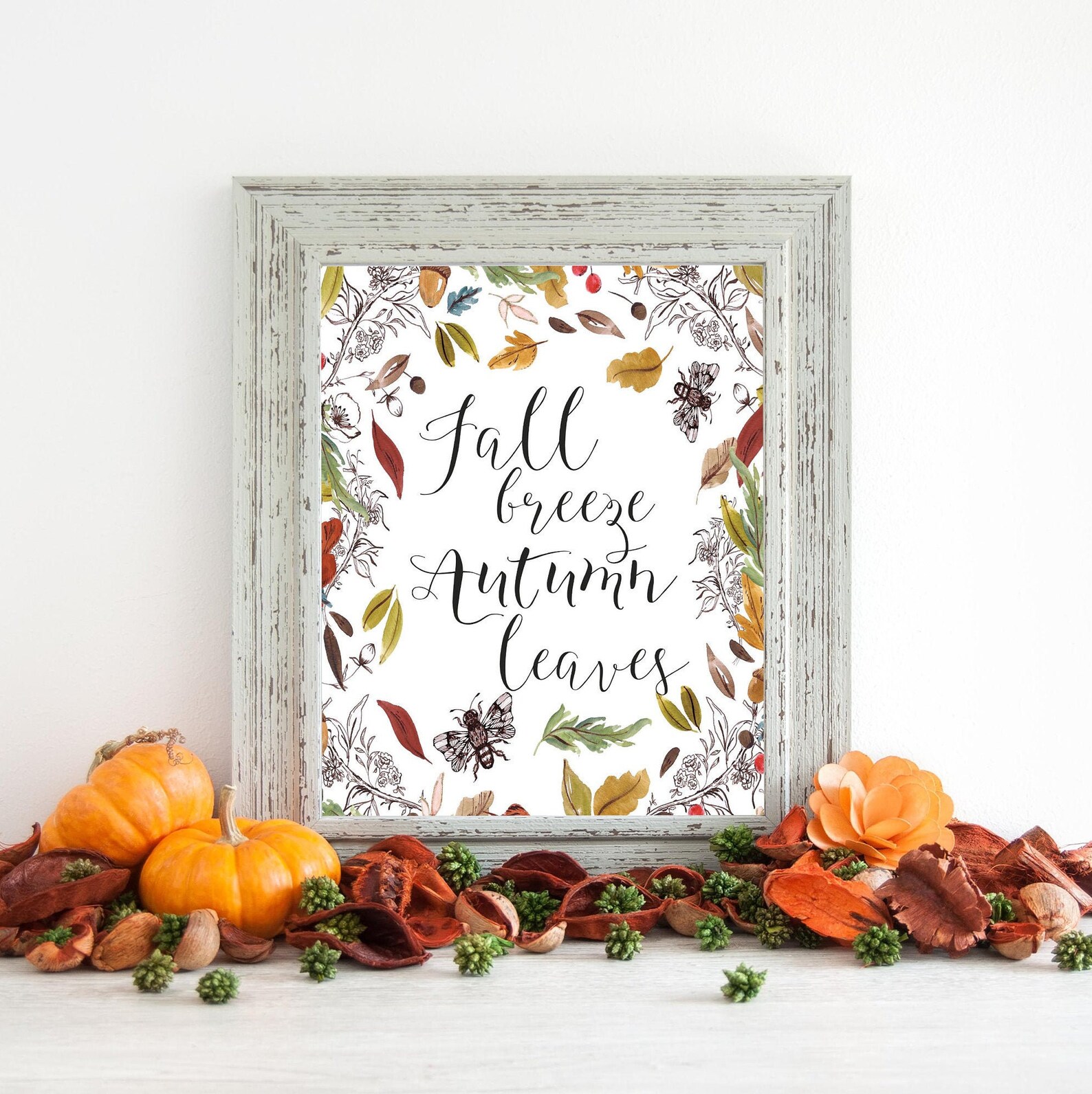 Fall Breeze Wall Art Fall Autumn Printable Art Fall Art Etsy